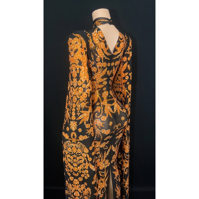 Women's Dresses Manufacturer - OEM/ODM NOVANCE New Arrivals 2023 Oronge Crystals Muslim Evening