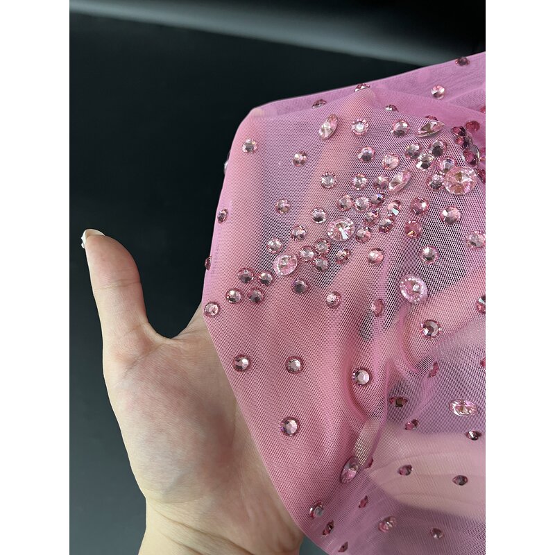 Pink Evening Dress Manufacturer - OEM/ODM Novance Y4434 Fully-jewelled Crystal Rhinestone Luxury Bodycon