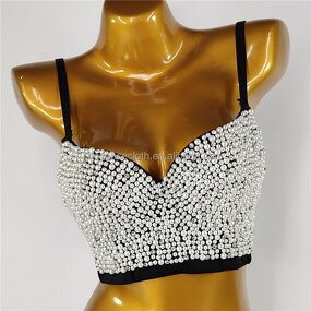 Japanese Lingerie Manufacturer - OEM/ODM Dropshipping Store Rhinestone Padded Crop Top Undies Party