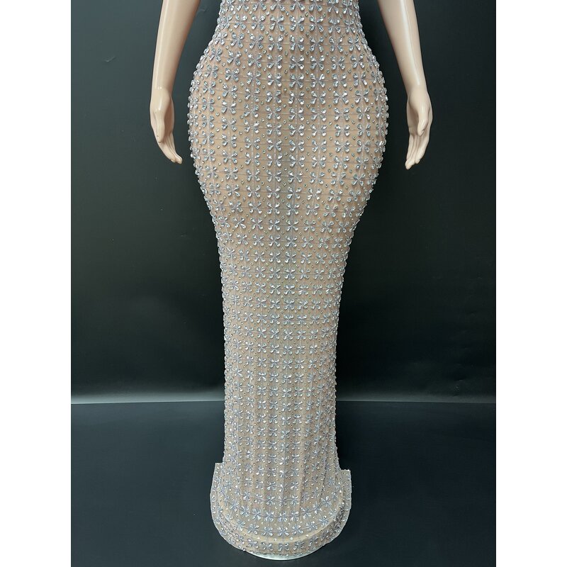 Transparent Mesh Evening Dress Manufacturer - OEM/ODM Novance Y9 Sexy Women's Party Chic Crystals