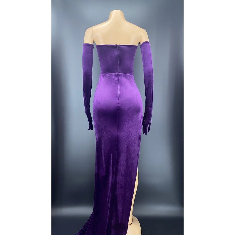 Spring Clothes Factory - OEM/ODM NOVANCE Y2279 2022 Crystal Bordered Strapless Purple Formal Mermaid