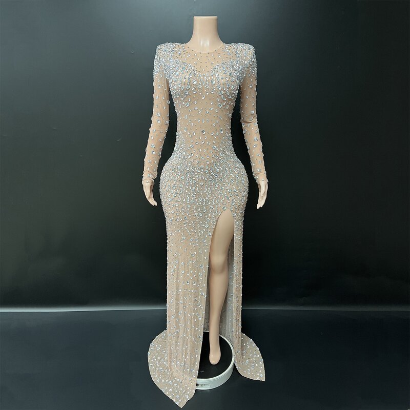 High Slit Prom Dress Factory - OEM/ODM Novance Y8 Sexy Luxury Fashionable Shining Rhinestone Long