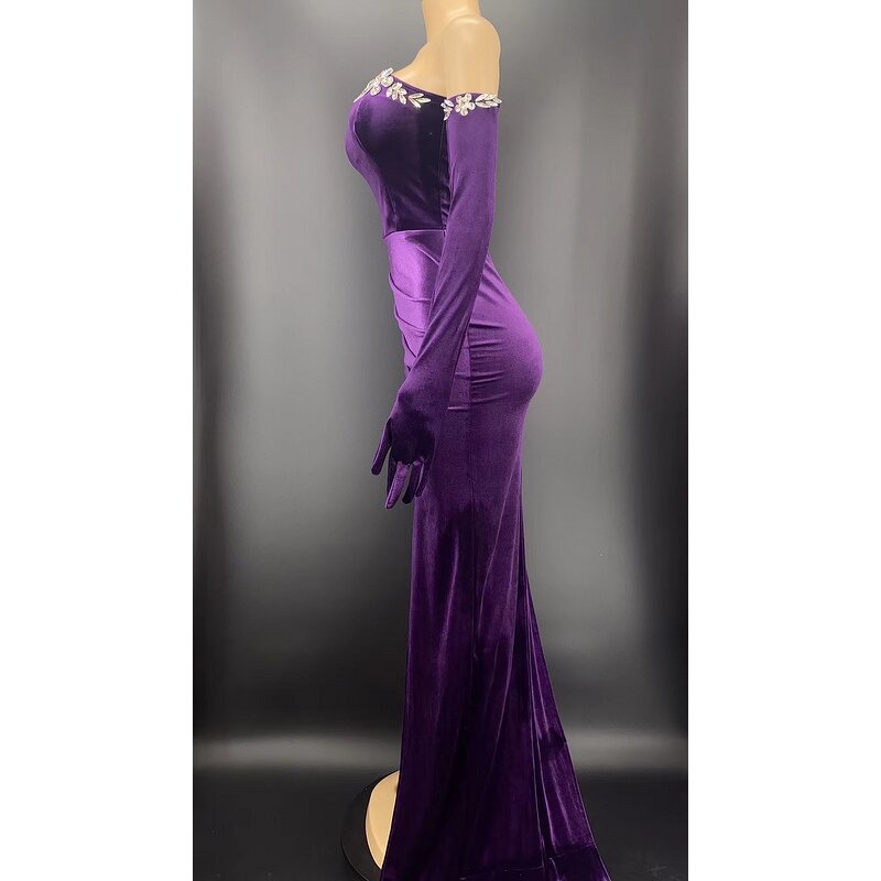Spring Clothes Factory - OEM/ODM NOVANCE Y2279 2022 Crystal Bordered Strapless Purple Formal Mermaid