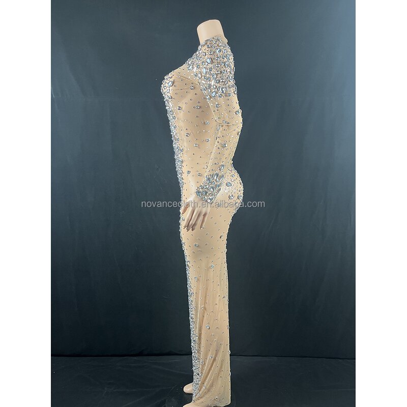 Maternity Clothes Factory - OEM/ODM Nocance Y2175 Plus Size Women's Shinny Crystal Mesh Baby Shower