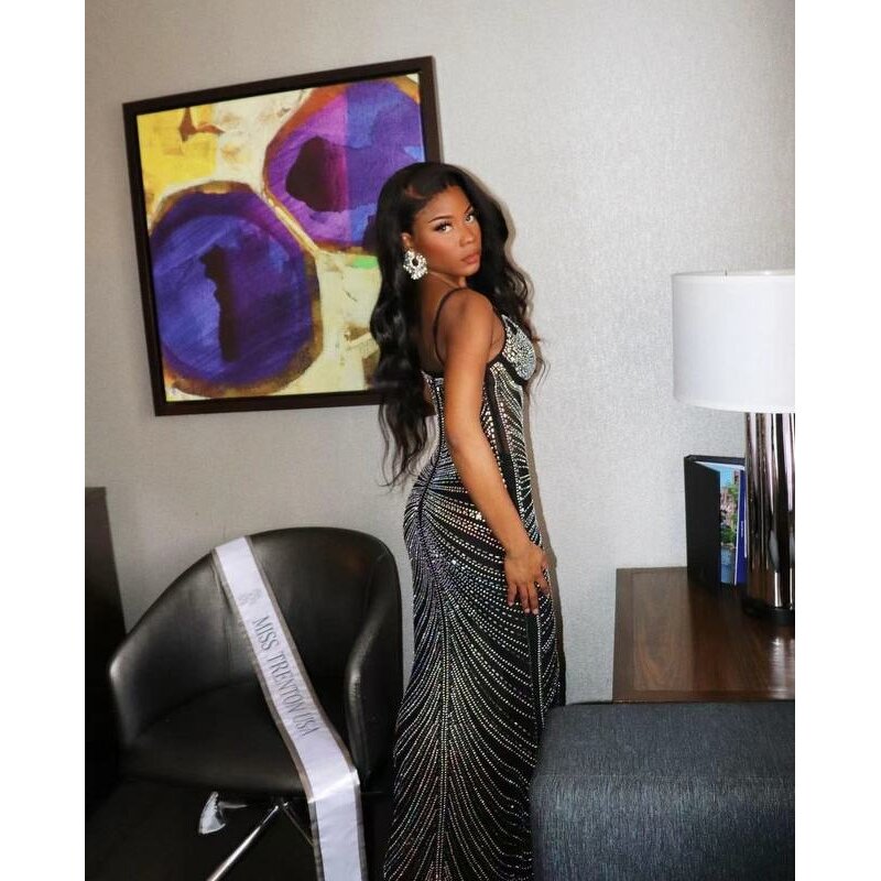 See Through Dress Manufacturer - OEM/ODM NOVANCE Trendy 2023 Black Tassels Shiny Diamonds Bridesmaid