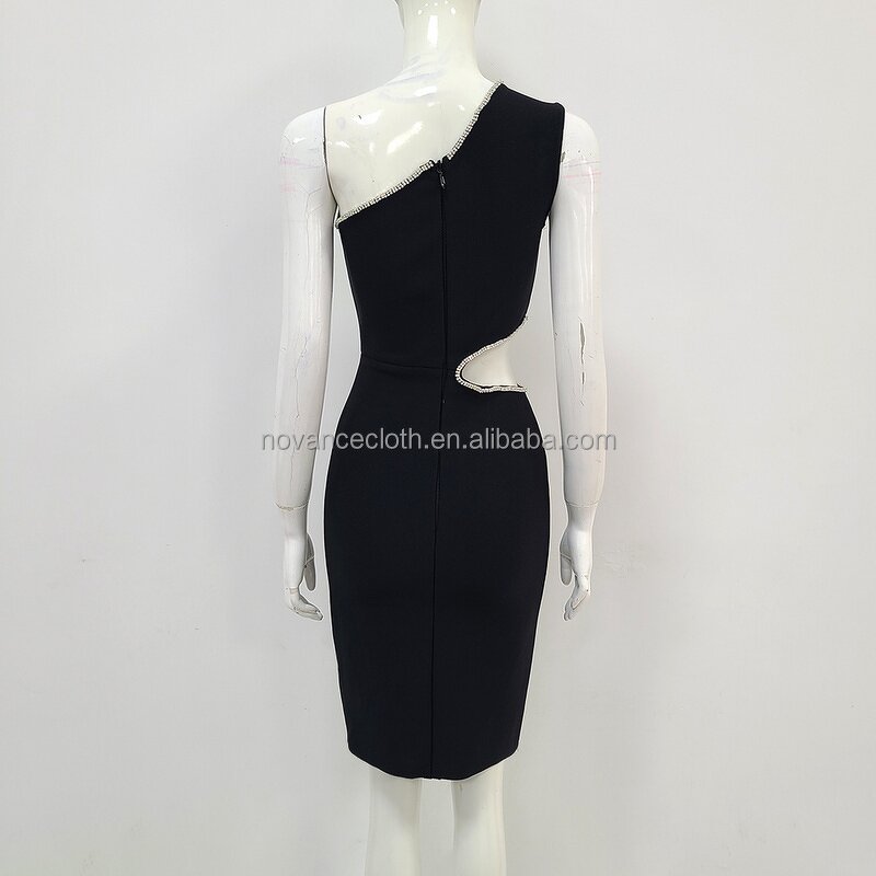 Unique Product Dress Manufacturer - OEM/ODM Novance B3259 Black Hot Hollow Out Formal Shiny Crystal