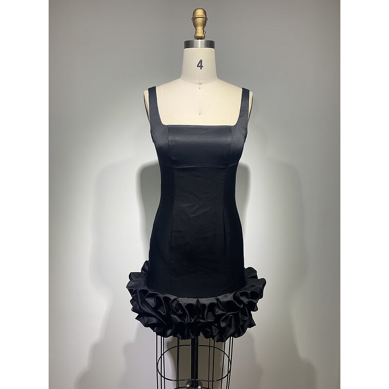 Spring Summer Luxury Manufacturer - OEM/ODM NOVANCE 2023 Vestidos Sexy Low Cut Mini Retro Black