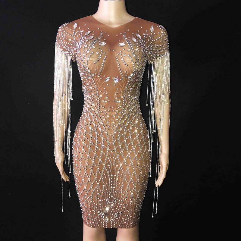 Latest Plus Size Clothing Factory - OEM/ODM Nocance Crystal Fringe See Though Sexy Club Dresses