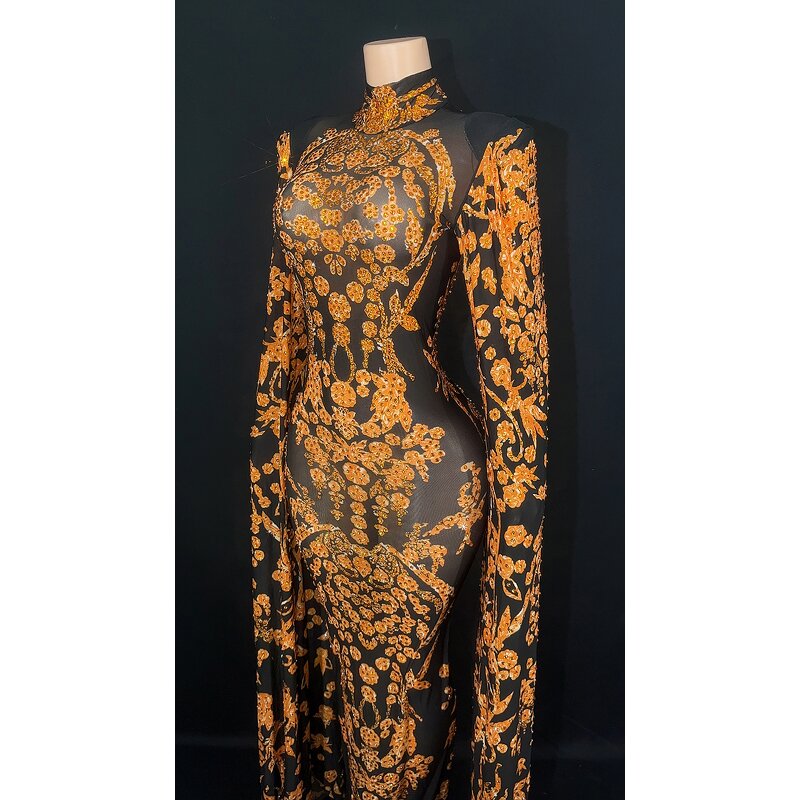 Women's Dresses Manufacturer - OEM/ODM NOVANCE New Arrivals 2023 Oronge Crystals Muslim Evening