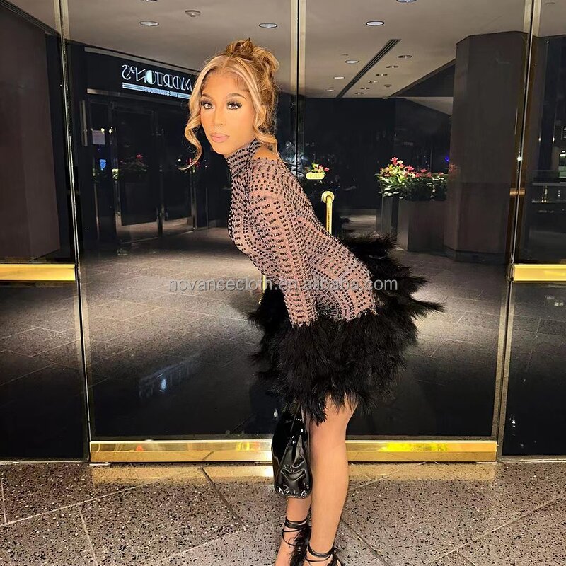 Plus Size Women's Clothing Factory - OEM/ODM Novance Summer 2023 Diamond Luxury Ball Short Robe