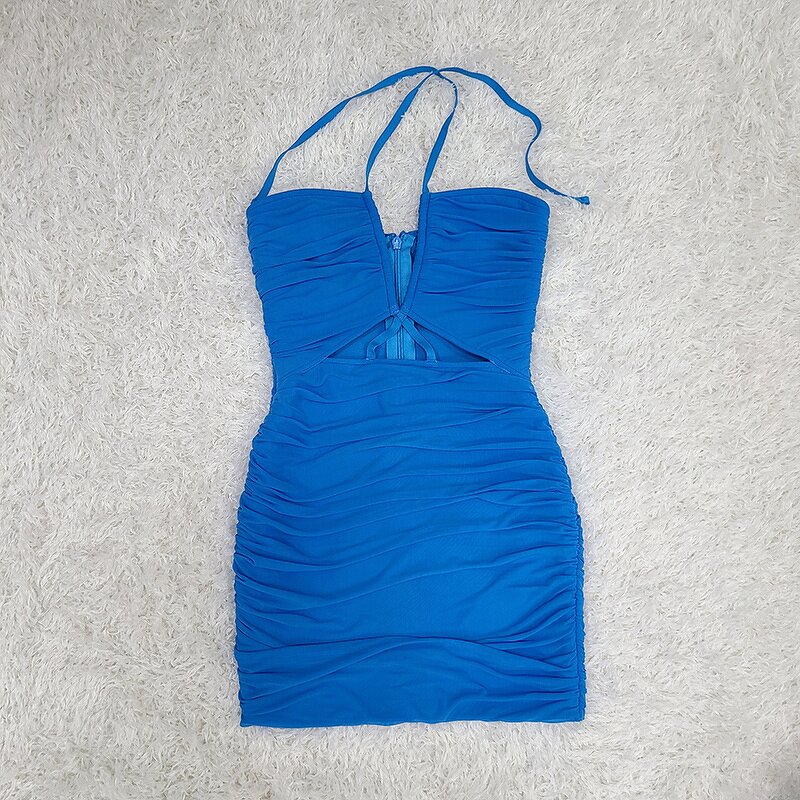 New Arrivals Women Clothes Manufacturer - OEM/ODM NOVANCE 2023 Trendy Blue Stretchy Hallow Out Sexy
