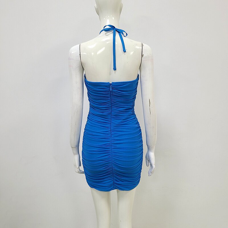 New Arrivals Women Clothes Manufacturer - OEM/ODM NOVANCE 2023 Trendy Blue Stretchy Hallow Out Sexy