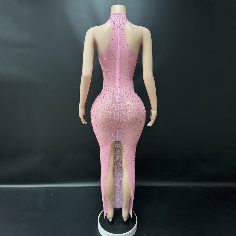 Pink Evening Dress Manufacturer - OEM/ODM Novance Y4434 Fully-jewelled Crystal Rhinestone Luxury Bodycon
