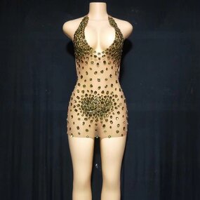 2022 Women Clothing Factory - OEM/ODM NOVANCE Y2109-B Love Crystal Translucent Sexy V-Neck Halter