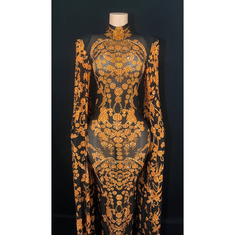 Women's Dresses Manufacturer - OEM/ODM NOVANCE New Arrivals 2023 Oronge Crystals Muslim Evening