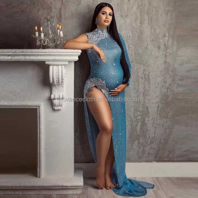 Party Sequin Dress Manufacturer - OEM/ODM Nocance Crystal Diamond Maternity Shoot Clothes Pregnant