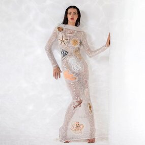 New Dress Manufacturer - OEM/ODM NOVANCE 2023 Underwater World Sexy Backless Evening Gown Silver