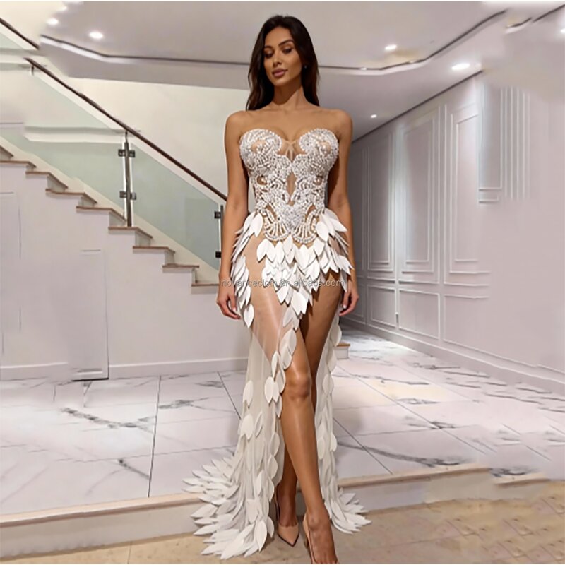Club Dress Manufacturer - OEM/ODM Novance Y5483 Hot 2025 Lady High Slit Sequined Evening