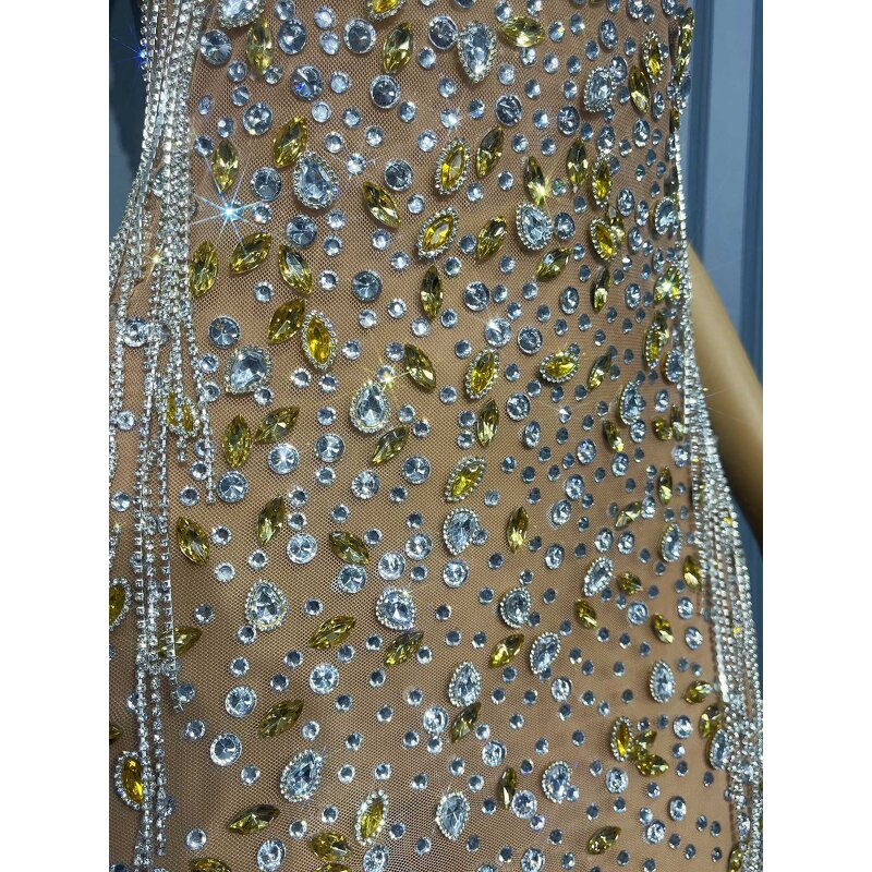 Dubai Evening Dress Factory - OEM/ODM Novance Y5235 Wedding Party Gowns Sleeveless Silver Prom