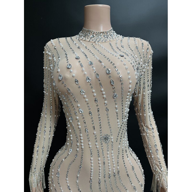 Chinese Clothing Manufacturers Manufacturer - OEM/ODM NOVANCE High Neck Shiny Diamonds Plus Size Dress