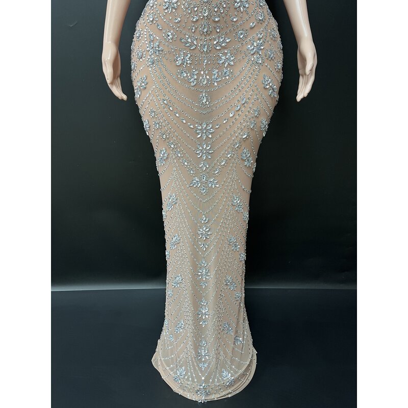 Sparkling Evening Dress Manufacturer - OEM/ODM Novance Y1 2025 Chic Rhinestones Floor-Length Wedding Guest