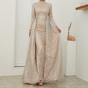 New Fashion Evening Dress Manufacturer - OEM/ODM 2018 Long Sleeve Backless Sparkling Luxury