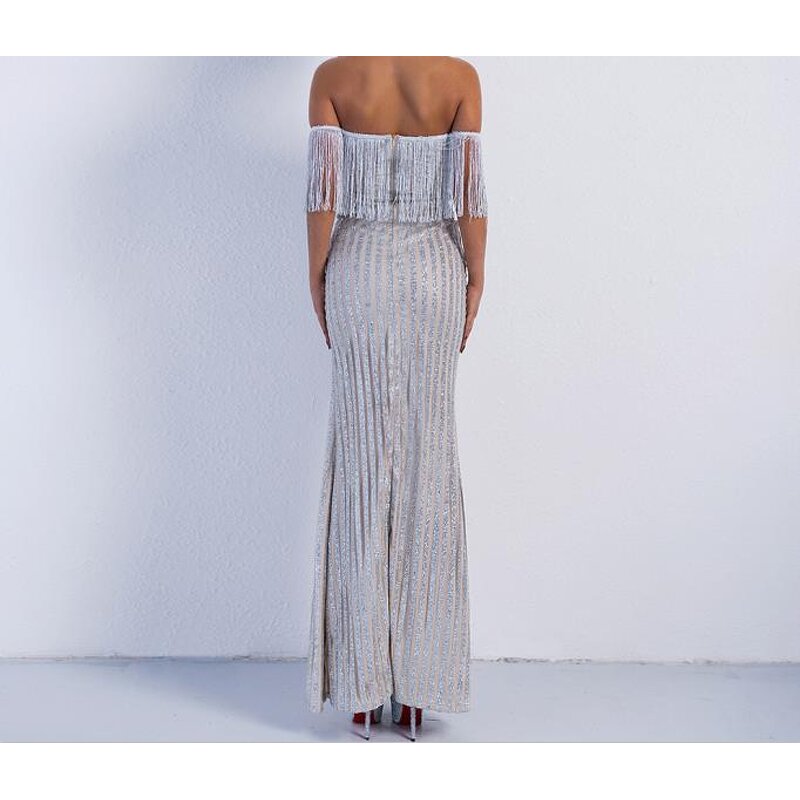 Ladies Party Dress Factory - OEM/ODM Bling Gold Sequin Luxury Long Bridesmaid Sequin Evening