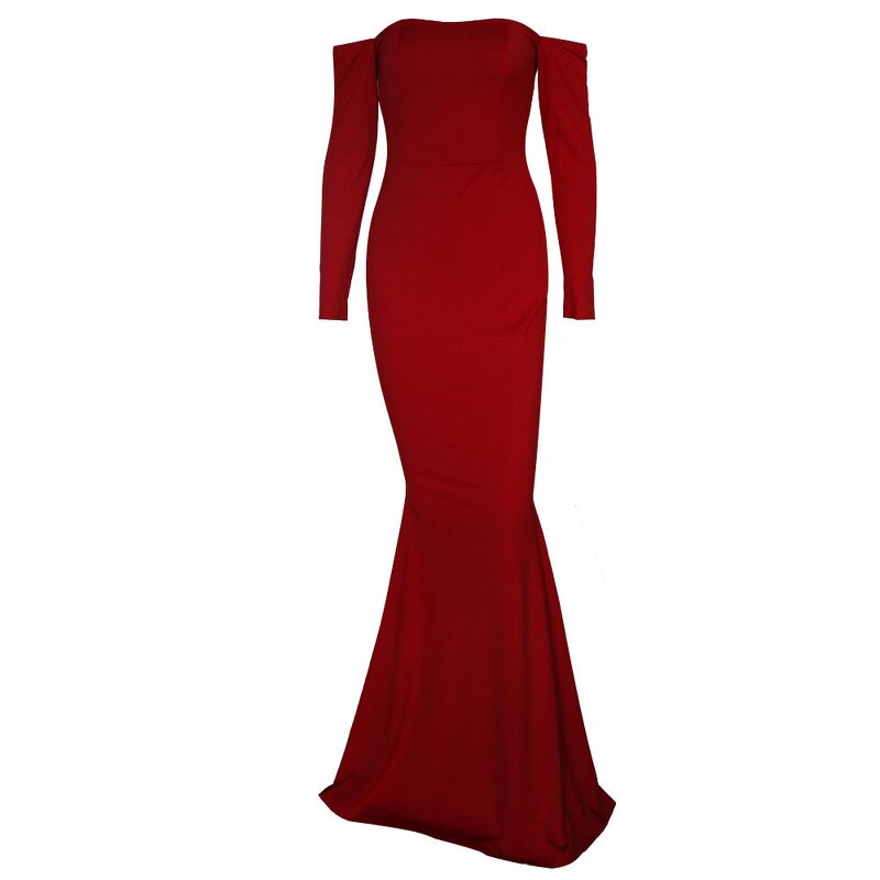Women's Fashion Dress Manufacturer - OEM/ODM Red Sexy Off Shoulder Long Tube Beading Evening