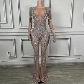 Women's Jumpsuit Factory - OEM/ODM Novance Y4204 V-Neck Party Wear Plus Size Wholesale Clothing