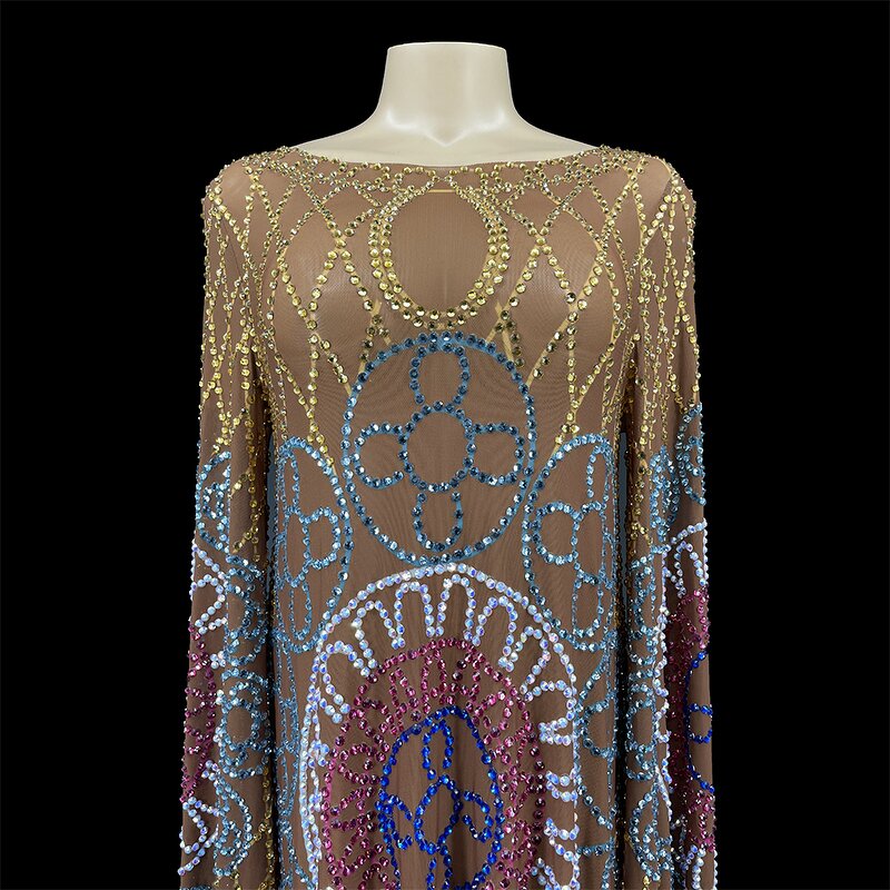 Summer Dress Manufacturer - OEM/ODM NOVANCE Y2252-B 2022 Colored Diamond Pattern Tassels Rhinestone