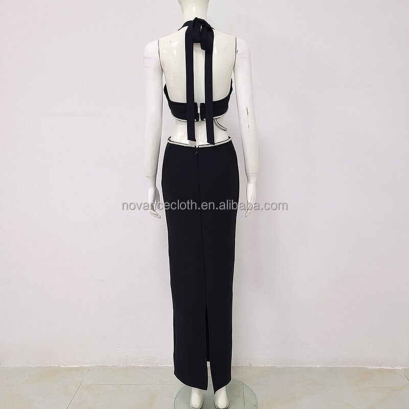 Sexy Outfits Manufacturer - OEM/ODM 2022 Hollow Out Maxi Women Party Dress Kaftan Shiny Crystals