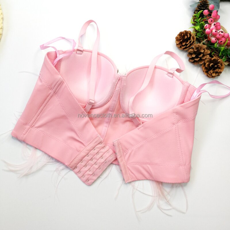 Christmas Tassel Top Factory - OEM/ODM Novance Beads Pink Feather Suspenders Inner Bottoming Short