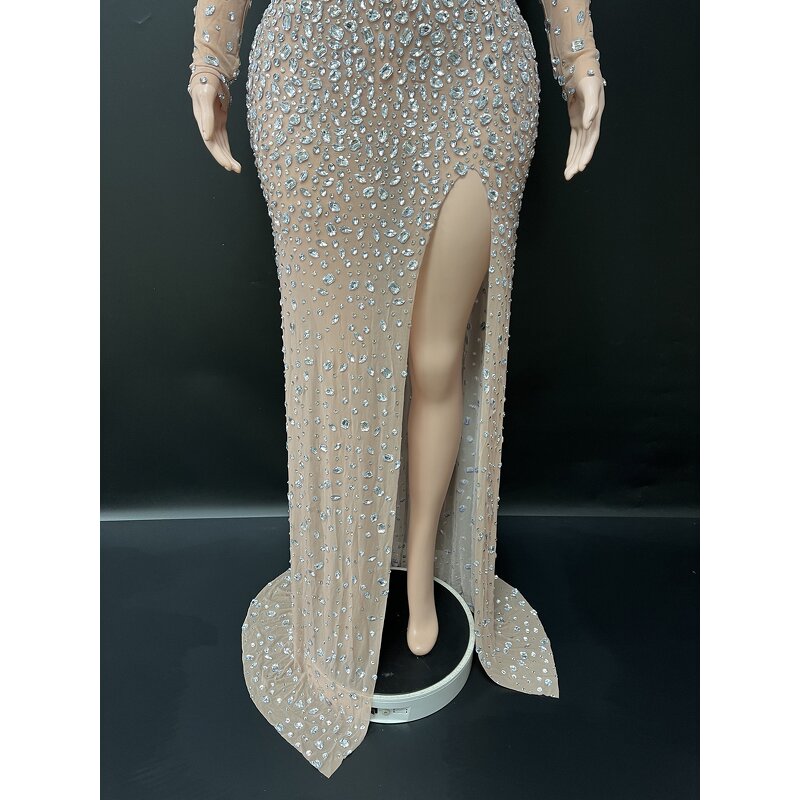 High Slit Prom Dress Factory - OEM/ODM Novance Y8 Sexy Luxury Fashionable Shining Rhinestone Long