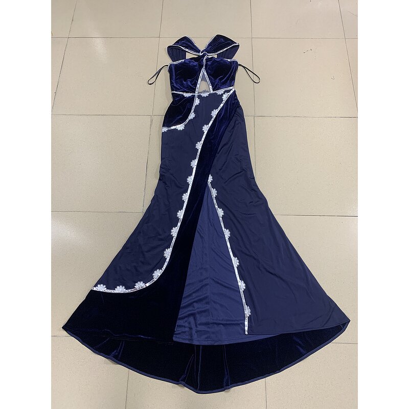 Women's Active Wear Factory - OEM/ODM NOVANCE Sexy Hallow Out Elegant Royal Blue Red Carpet