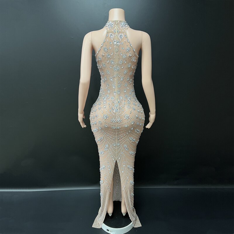 Sparkling Evening Dress Manufacturer - OEM/ODM Novance Y1 2025 Chic Rhinestones Floor-Length Wedding Guest