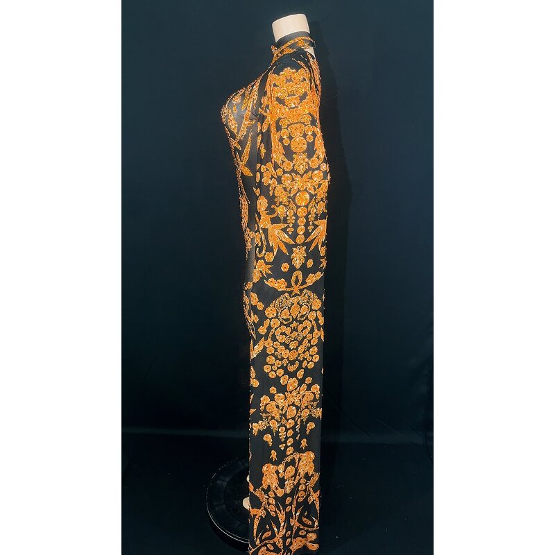 Women's Dresses Manufacturer - OEM/ODM NOVANCE New Arrivals 2023 Oronge Crystals Muslim Evening