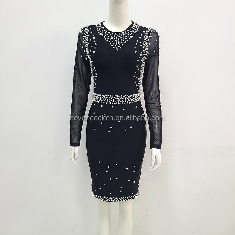 Clothing Boutique Manufacturer - OEM/ODM Vendors Formal Office Evening Dresses Shiny Stones Crystal