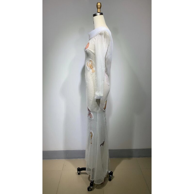 New Dress Manufacturer - OEM/ODM NOVANCE 2023 Underwater World Sexy Backless Evening Gown Silver