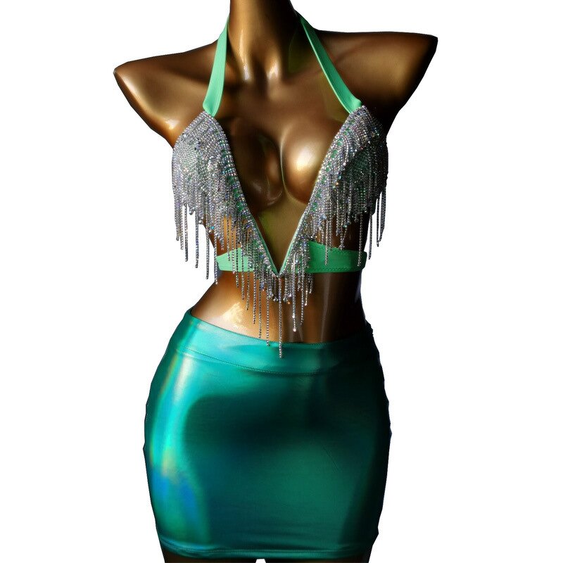 Luxury Clothes Factory - OEM/ODM NOVANCE Famous Brands 2023 Halter Dazzling Diamonds 2 Piece