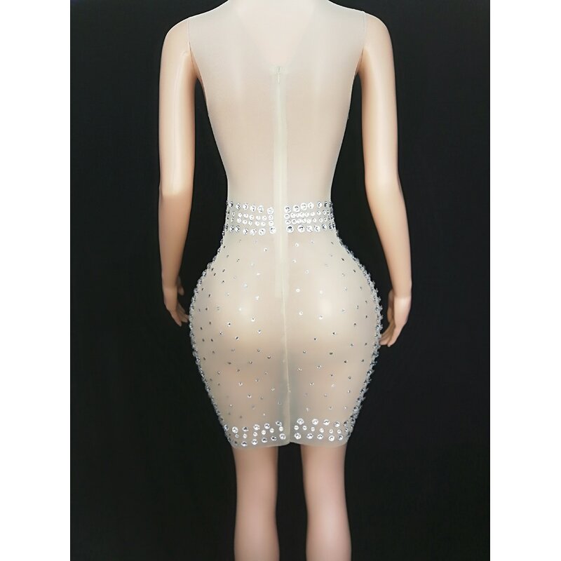 Club Dress Factory - OEM/ODM NOVANCE 2023 Luxury Glittering Diamonds Mini Mesh