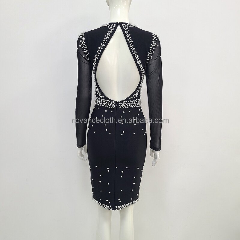 Clothing Boutique Manufacturer - OEM/ODM Vendors Formal Office Evening Dresses Shiny Stones Crystal