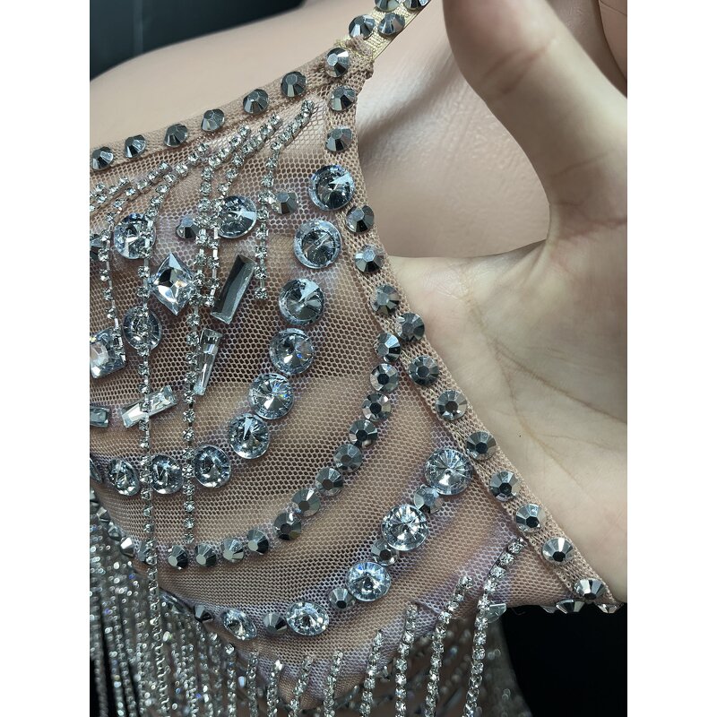 Rhinestone Prom Dress Factory - OEM/ODM Novance Y6 Tassels Puffy Princess Spaghetti Strap Wedding