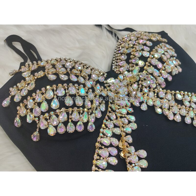 Vintage Dress Factory - OEM/ODM NOVANCE B3165-B Fall 2022 Graceful Sexy Deep V Blingbling Crystal