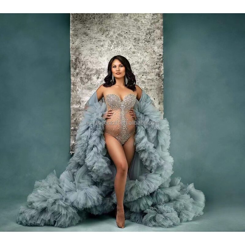 Pregnancy Products Manufacturer - OEM/ODM Nocance Y1443 Rhinestone Beaded Dress Plus Size Stretchy