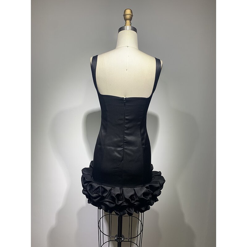 Spring Summer Luxury Manufacturer - OEM/ODM NOVANCE 2023 Vestidos Sexy Low Cut Mini Retro Black