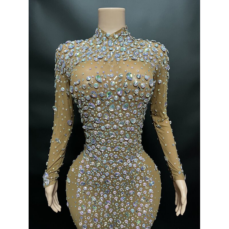 Factories for Sale Manufacturer - OEM/ODM NOVANC Sexy See Through Dazzling Laser Diamonds Long