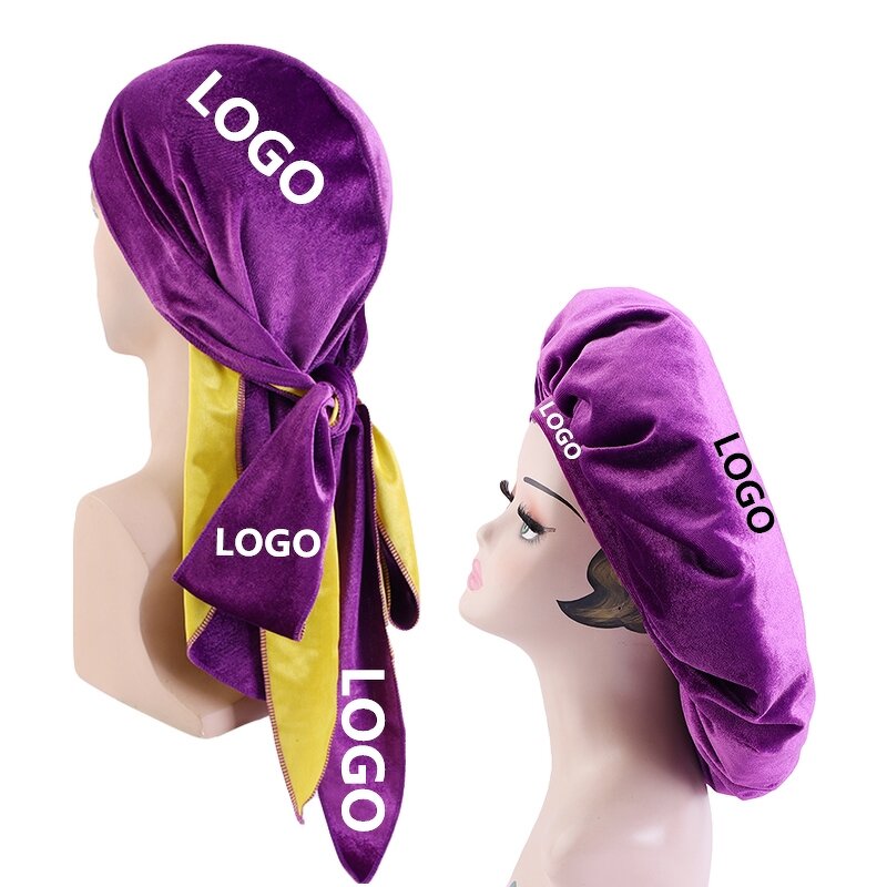 Durags Factory - Customized Style Custom Logo Double Layer Velvet Stretch