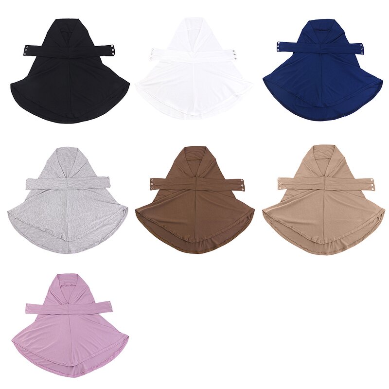 Hijab Factory - Snap Fastener Breathable Muslim Headscarf Bonnet Plain