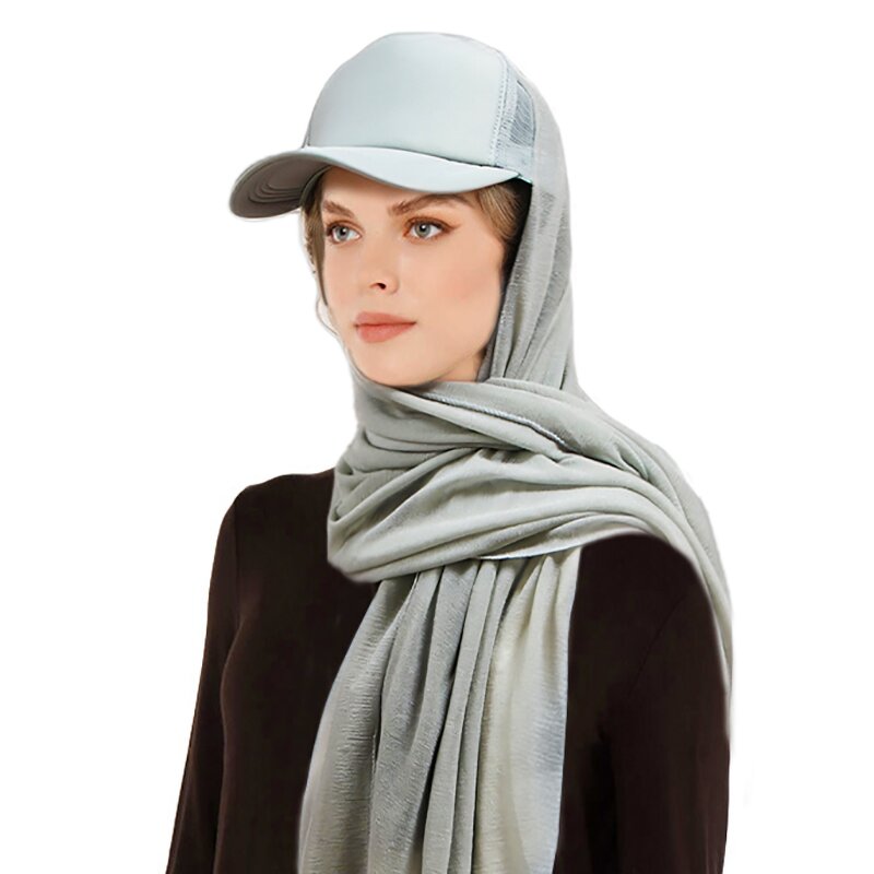 Hijab Scarf Hat Manufacturer - Plain Color Summer Mesh Ball Cap Integrated
