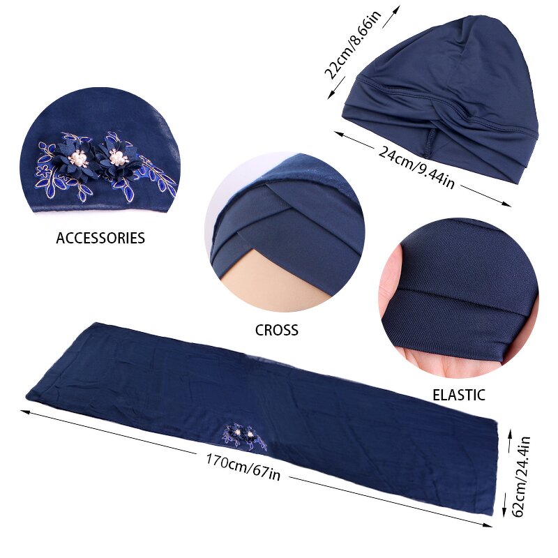 Head Wrap Supplier - News Sequin Flower Decorative Muslim Twist Turban